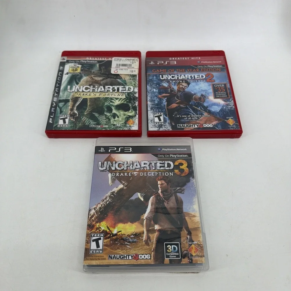 Uncharted 1 2 3 Trilogy 3 Game Lot (Sony PlayStation 3) PS3 CIB Complete in Box